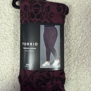 Torrid Premium Full Length Leggings - Burgundy and Black